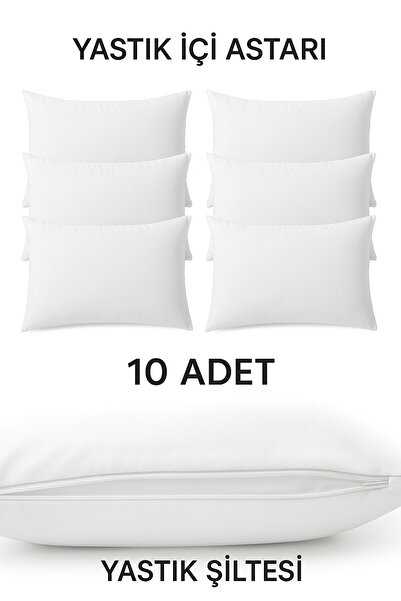 MEŞELİ TEKSTİL Silicone Pillow Filling Inner Cover 50X70 cm – Zippered Set of 10 Pillow Liners |   Quick Dry