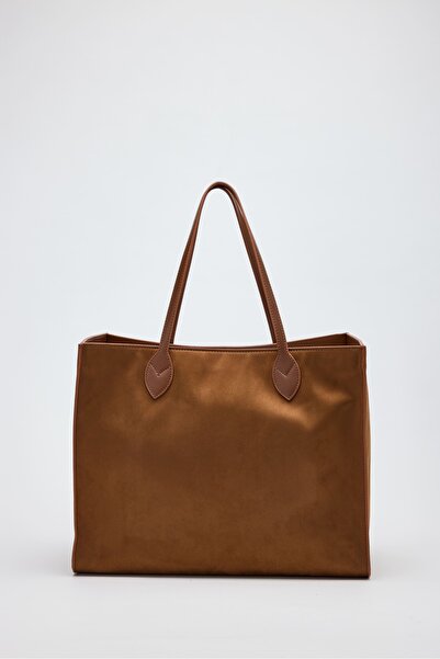 YOURBAG Ava Büyük Tote Kadın Omuz Çantası – Suni Süet, Geniş Hacim (38×33×16 cm)
