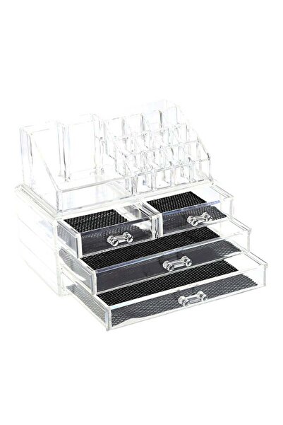 fun zone صناديق عرض أكريليك عامة لتخزين المجوهرات ومستحضرات التجميل باللونين ...