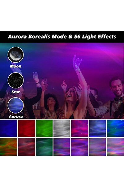 Fipka PRECHANA Flying Saucer Galaxy Projector Aurora Projector 2-in-1, Star Projector with 56 Light Effect