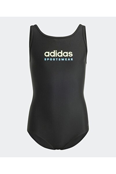 adidas SPORTSWEAR U-BACK SWIMSUIT-Black/Green Spark