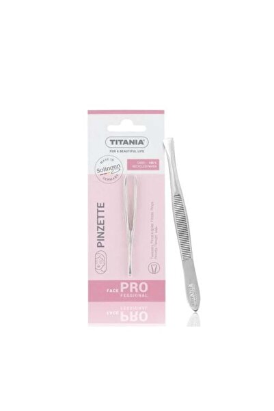 TİTANİA Silver Straight Medium Tweezers – Model 1060A