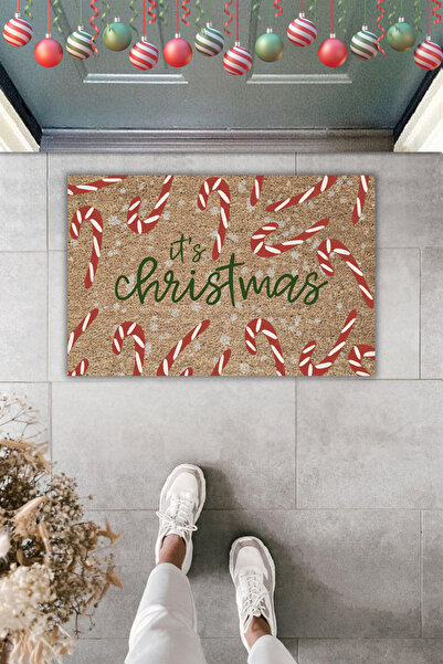 Dormot Dekoratif Dijital Paspas Yılbaşı Özel Tasarım İt's Christmas Kapı Önü ...