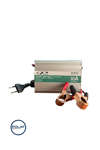 P-TECH Tam Otomatik Kesicili 12Volt 10Amper Akıllı Hızlı Akü Şarj Cihazı