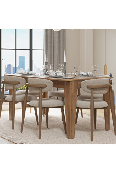 Adore Mobilya Sephia Açılır Yemek Masası - Oslo Ceviz 160x75x90 cm
