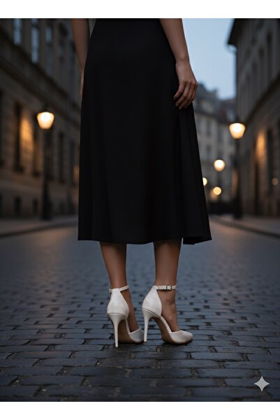 Felisya Butik Heeled Crocodile Patterned Evening Dress Shoes 10.5cm -Feli̇syabuti̇k