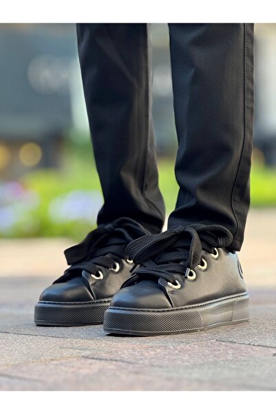 pabucmarketi Lace-Up Men's Casual Shoes Black (Black Sole)