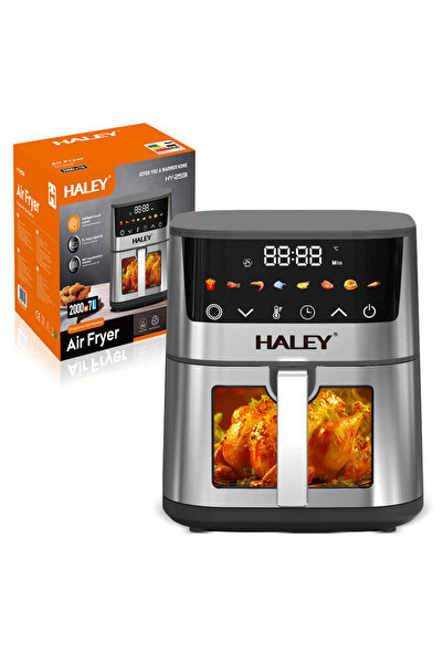 HALEY Hot Air Fryer 7L, 2000W with 360° Cooking, Touch Screen, 180° Viewing Glass, 8 P