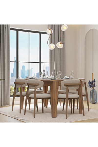 Adore Mobilya Sephia Açılır Yemek Masası - Oslo Ceviz 160x75x90 cm