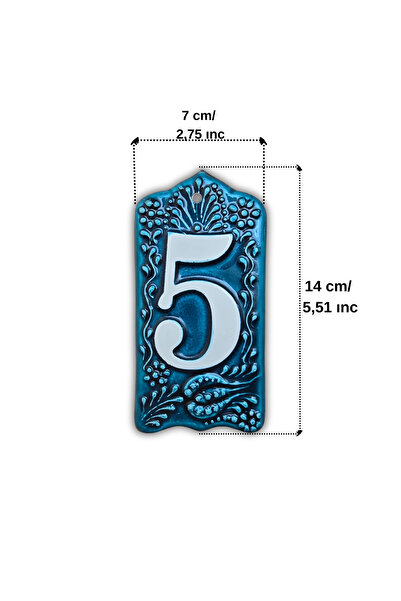 Yılmazel Tulip Patterned Ceramic Door Number 0-9 | Outdoor Durable