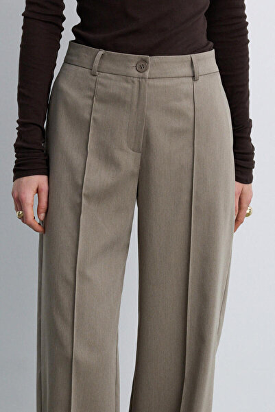 BE BLUE Cagla Ribbed Wide-Leg Pants