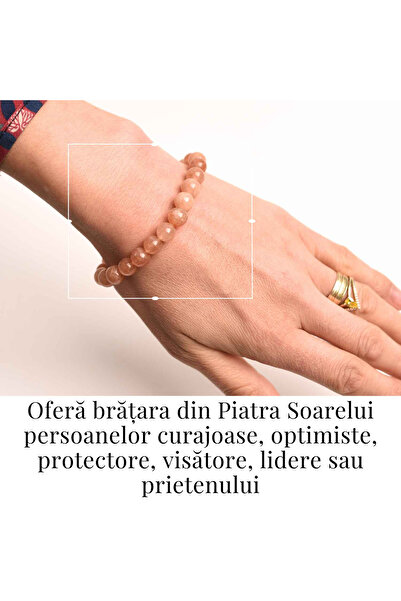 craftmystic Elastic sunstone bracelet 8mm - Trust and abundance