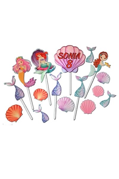 OEM Set 16 decoruri pentru tort pentru ziua de naștere a lui Ariel și a altor...