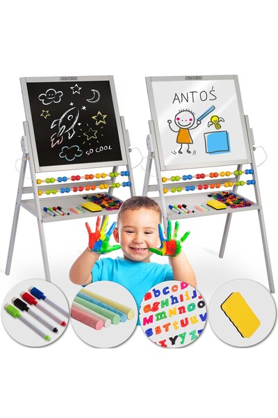 Other Ricokids Magnetic Chalkboard Rotating Board - Gray