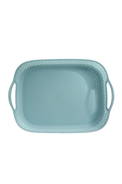 Lawazim طقم سلة فواكه بلاستيكية مستطيلة من 4 قطع، 31.3×22.5×5 سم - صواني تقديم وتخزين