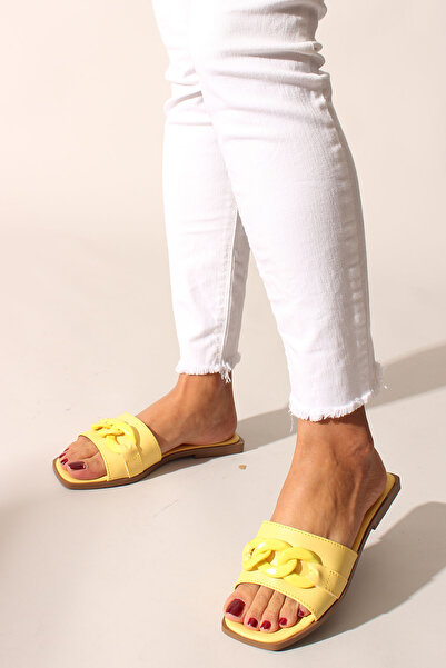 İDİL Yellow Skin Women's Slippers