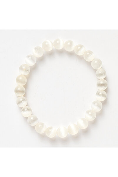 craftmystic Brățară cu selenit de 8 mm - Echilibru și claritate