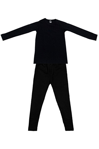Tutku Boy's Thermal Suit-Black-12-13 Years Old