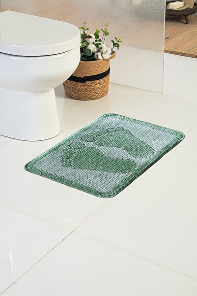 Moda Dekor Lux 40x60cm Yeşil Ayak İzi Banyo Paspası