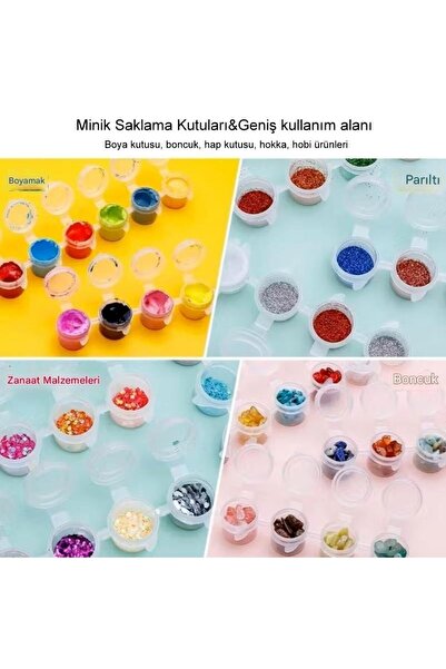 Sanathobi Mini saklama kutusu 2ml 6'lı şerit, boya paleti, boya saklama kabı,...
