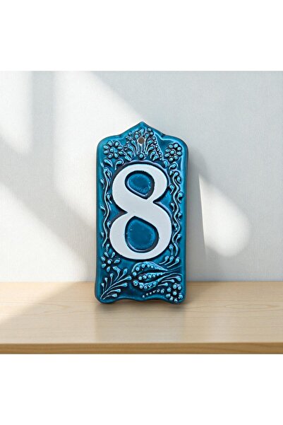 Yılmazel Tulip Patterned Ceramic Door Number 0-9 | Outdoor Durable