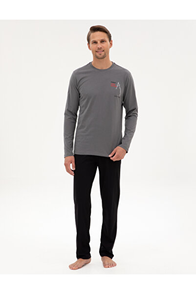 Pierre Cardin Koyu Gri Pijama Takımı 50322635-VR080