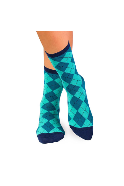 Pirin Hill Bamboo socks COMFORT FEET Argyle Petrol Turquise