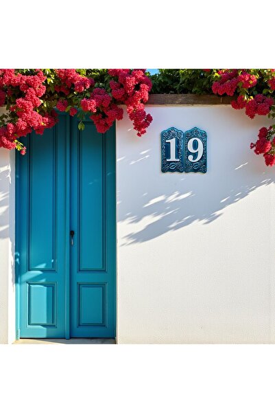 Yılmazel Tulip Patterned Ceramic Door Number 0-9 | Outdoor Durable
