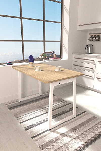 VİLİNZE Biga Sabit Mdf Metal Ayak Mutfak Masası - 70x120 cm