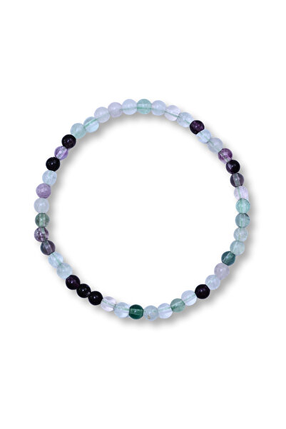 craftmystic Brățară elastică cu mărgele 4mm fluorit curcubeu - Claritate mentală