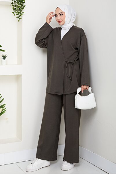 Bestenur Kimonolu Double Suit 1623 - Khaki