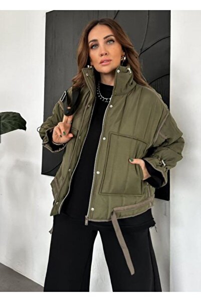 lovmi Women's Oversize Quilted Special Design Coat with Wide Pockets