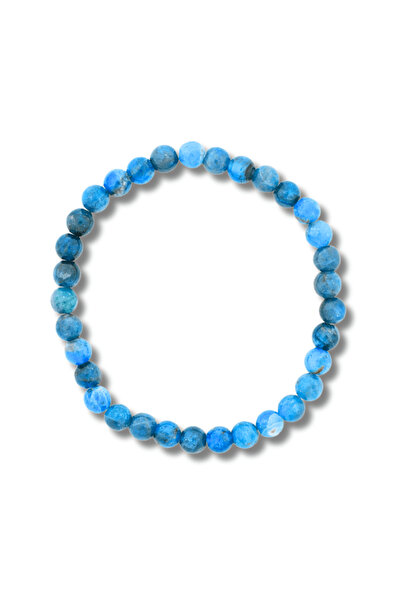 craftmystic Brățară elastică cu mărgele de 6 mm în apatit albastru