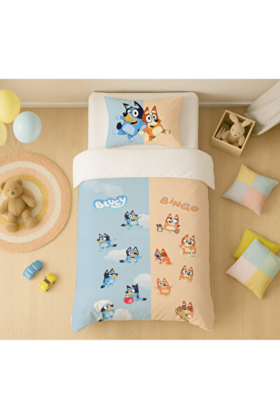 adenkahome BLUEY Karakterli Tek Kişilik Nevresim Seti