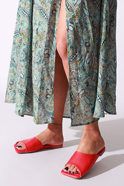 İDİL Red Skin Women's Slippers