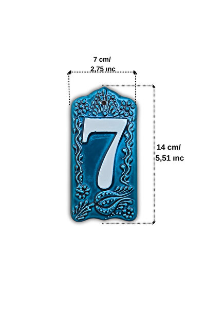 Yılmazel Tulip Patterned Ceramic Door Number 0-9 | Outdoor Durable