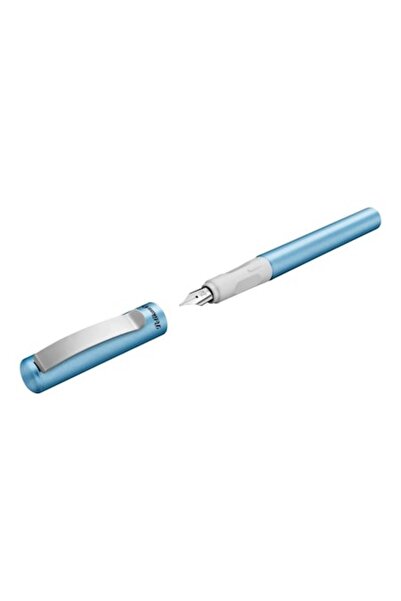 Herlitz Stilou Pelikan Pina Colada, peniță M, albastru metalizat, 1 cartuș de cerneală albastră