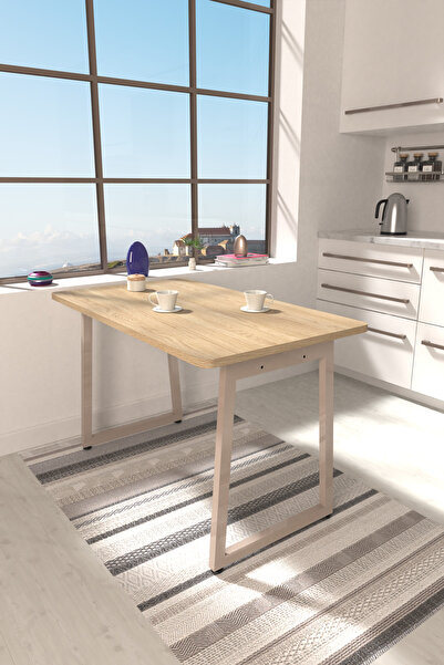 VİLİNZE Biga Sabit Mdf Metal Ayak Mutfak Masası - 70x120 cm