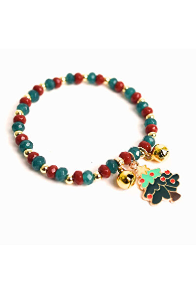 craftmystic Brățară din jasp roșu și verde cu brațe și clopoței - Protecție și echilibru