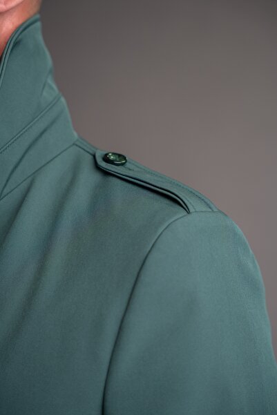 Couture For Gentlemen Imperial green waterproof trench coat