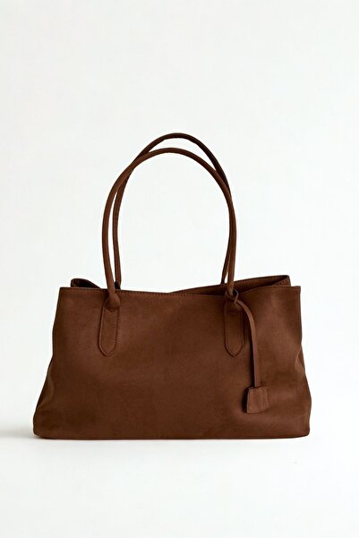 yako Sorel Yumuşak Süet Dokulu Geniş Hacimli Kadın Omuz Çantası (42*25)