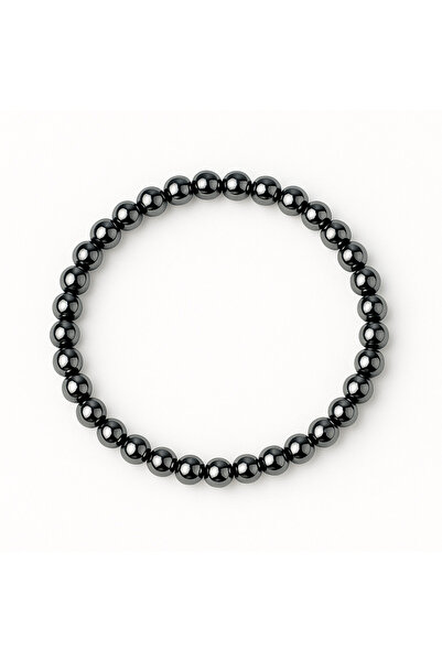 craftmystic Putere și claritate - Brățară elastică cu pietre de hematit de 6 mm