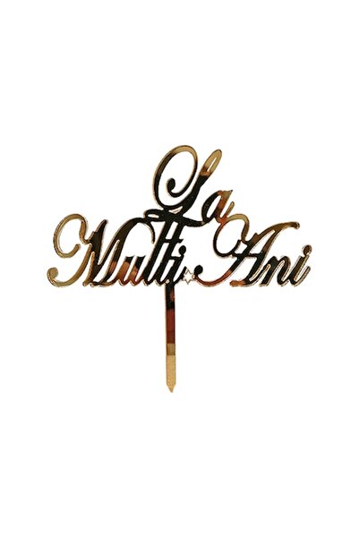 OEM Topper tort La multi ani, Promotional Print, LMA02A, oglinda acrilica aur...