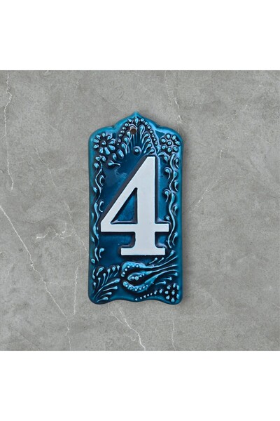 Yılmazel Κεραμική πόρτα με σχέδιο τουλίπας Νούμερο 0-9 |   Ανθεκτικό σε εξωτερικούς χώρους