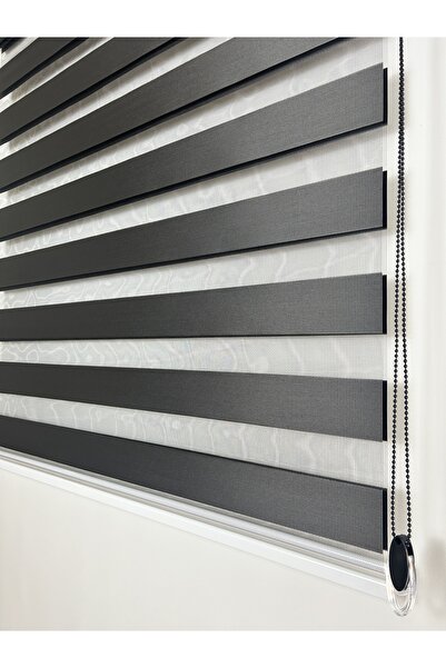 Binbirperde Antrasit Düz Zebra Perde Ev/ofis Perdesi Aluminyum Sistem Zebra S...