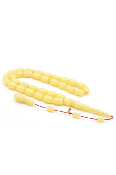 Murty99 Hakan Turan Signed Capsule Cut Yellow Crimped Amber Prayer Beads