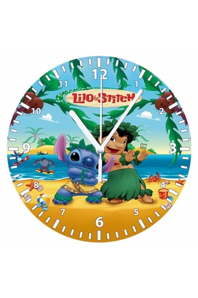 OEM Ceas de perete Stitch - lemn MDF, imprimare UV color, diametru 30 cm, cea...