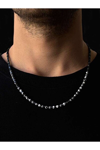 voqplus Men's Natural Stone Necklace Ky0007