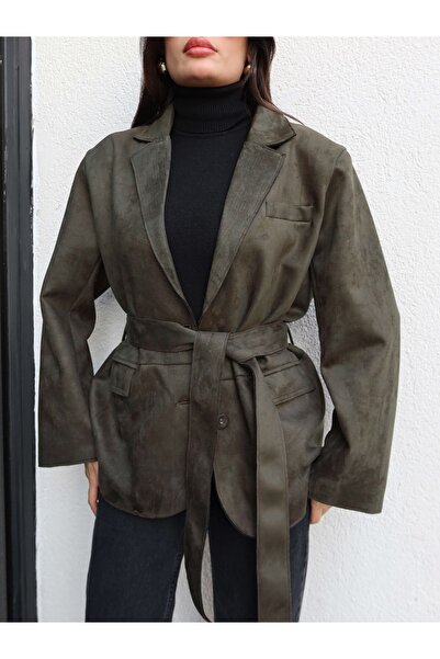 ESRAHELVACI Belted suede jacket