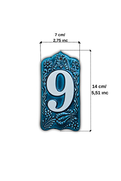 Yılmazel Tulip Patterned Ceramic Door Number 0-9 | Outdoor Durable